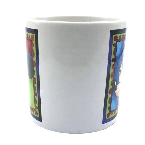 Disney World Minnie Mouse Mug White 4" Bashful Shy Purple Dress Bow Round - Picture 4 of 11